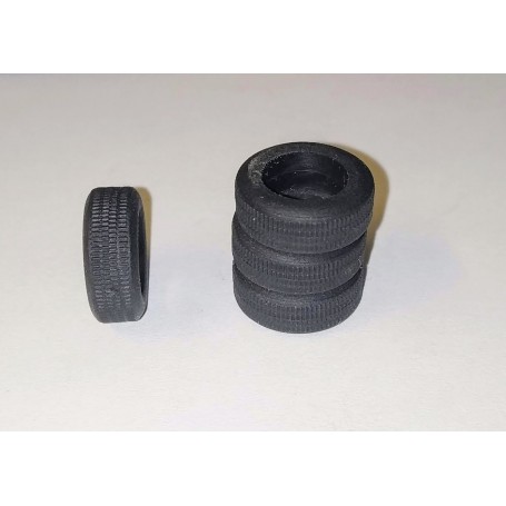 Flexible resin tires - Ø int 9.20 mm - ech. 1:43 - Lot of 4