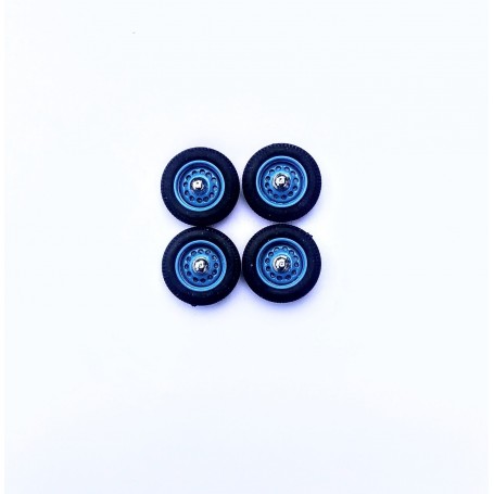 Panhard - 4 complete wheels - blue - ech 1:43