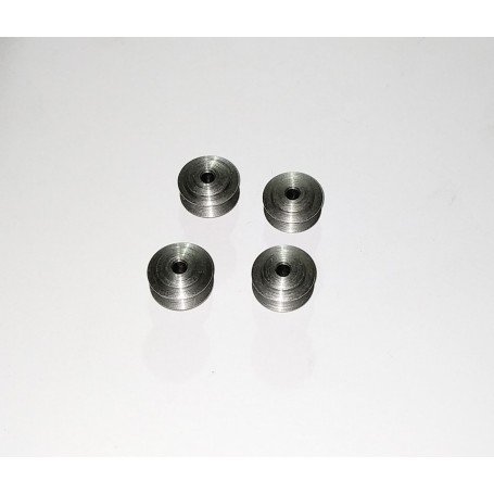 Convex Rims in Gross Steel - Ø 9.50 mm - Dinky Toys - Set of 4