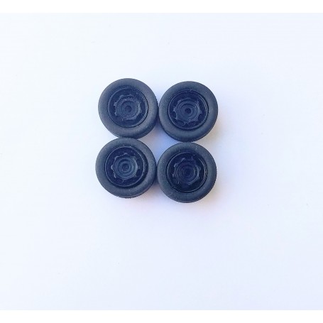 4 black wheels - diam. 13mm - ech. 1:43 - Resin