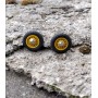4 complete wheels - yellow rims - Ø16 mm - ech. 1:43