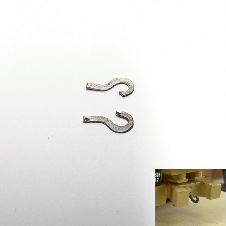 2 GM hooks - long. 11.50 mm - White Metal - CPC Production