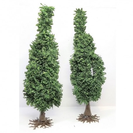 Diorama - 2 trees "poplars" - 13cm