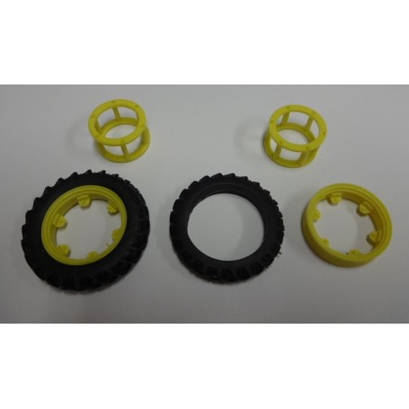 Narrow front wheel coupling – Yellow – 1:32 – X4