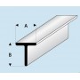 Profilé styrène en T : dimensions - A  5,0 mm - B  5,0 mm