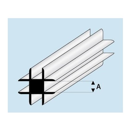 Profilé angle croix : dimensions - A  1,5 mm