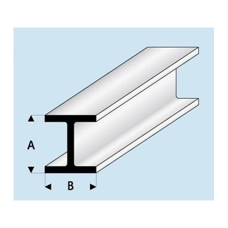 Profilé styrène en H : dimensions - A  1,0 mm