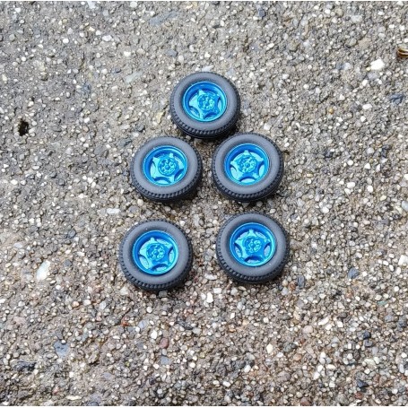 Full blue wheels - Ø 15.40mm - ech. 1:43