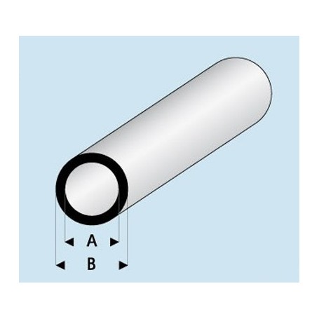 Profilé styrène Tube : dimensions - A  4,0 mm - B  5,0 mm