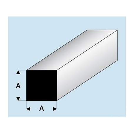 Vierkant styreenprofiel: afmetingen - A 2,5 mm
