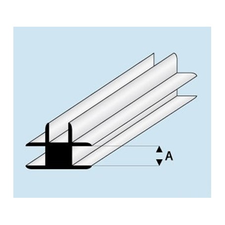 Perfil de esquina en forma de T: dimensiones - A 1,5 mm