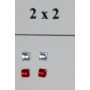 Pastille de Phare carré x 2 : dimensions - A  2.0 mm - B  2.0 mm, Couleur - Blanc